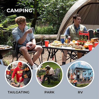 Heavy Duty Portable Folding Camping Chair for Adults with Comfy Padded Backrest | for Outdoor & Sports, Backpacking, Beach, Lawn, Hunting, Tailgating, Fishing | Supports 400 Lbs