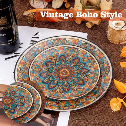 60PCS Bohemian Plastic Plates