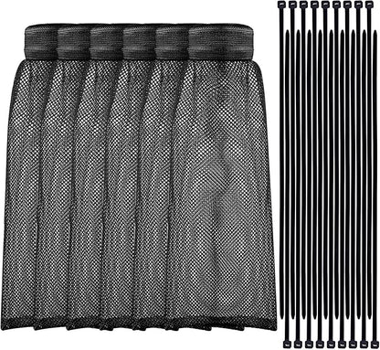 Shappy 24 Pieces Washing Machine Lint Traps and Cable Ties Set 6 Nylon Mesh Lint Trap for Discharge Hoses and 18 Cable Ties Fits Most Washing Machines(Black)