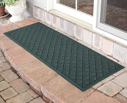 WaterHog Heavy Duty Runner Door Mat, 2' x 5', Made in USA, Durable & Skid-Resistant Entryway Mat, Water-Trapping, Indoor/Outdoor Decorative Floor Covering, Cordova Collection, Evergreen