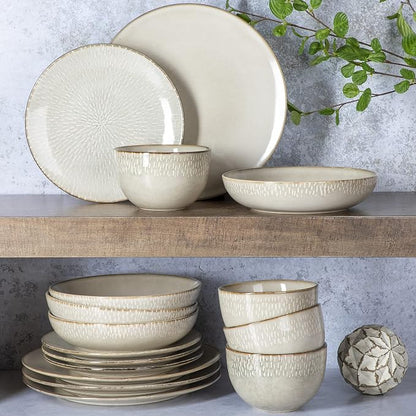 Gibson Elite Matisse 16-Piece Double Bowl Dinnerware Set – Service