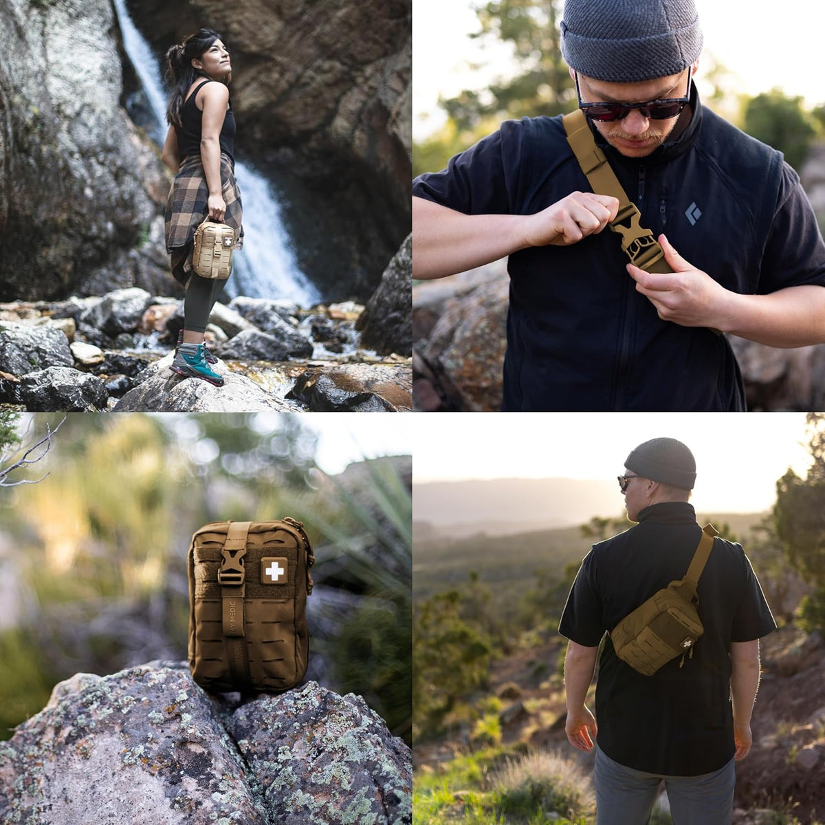 My Medic MyFak Mini First Aid Kit - Small and Lightweight for Camping Hiking and Backpacking - IFAK with 70 Items - HSA/FSA Great for Travel - Coyote