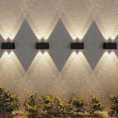 8-Pack Solar Fence Lights, Up & Down Lighting, 50LM/25LM 4 Modes, IP65