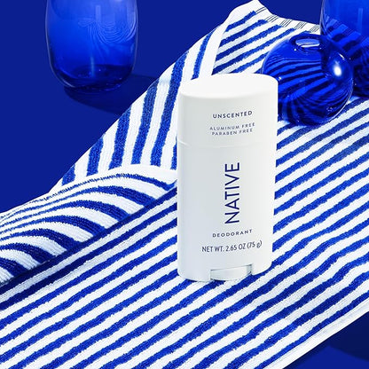 Native Deodorant Contains Naturally Derived Ingredients, 72 Hour Odor Control | Deodorant for Women and Men, Aluminum Free with Baking Soda, Coconut Oil and Shea Butter | Unscented
