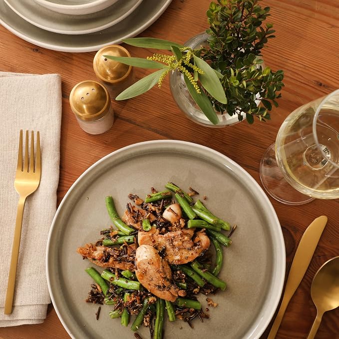 Gibson Elite Tahoe Sunset 12-Piece Reactive Stoneware Dinnerware Set – Matte