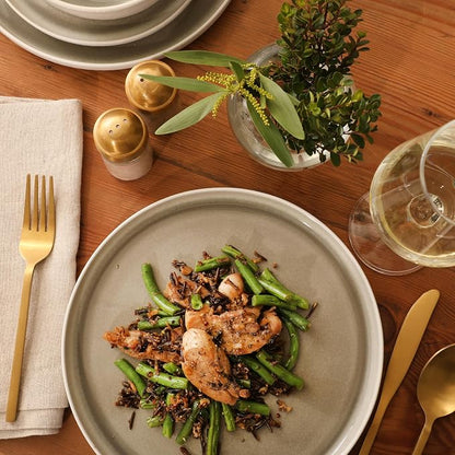 Gibson Elite Tahoe Sunset 12-Piece Reactive Stoneware Dinnerware Set – Matte