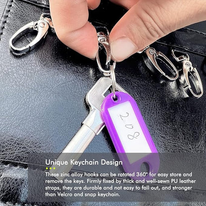 Portable Key Organizer,Zippered Key Organizers Case with 48 Key Hooks and Tags Key Storage,Leather Apartment Manager and Landlord Key Holder,Key Organizer Box for Real Estate Sales,Hotels,Car Service