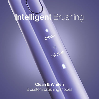 Aquasonic Icon ADA-Accepted Rechargeable Toothbrush | Magnetic Holder & Slim Travel Case | 2 Brushing Modes & Smart Timers | Gentle Micro-Vibrations (Lilac)