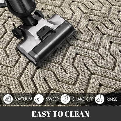 Yimobra Large Door Mat Outside Entrance 47x24, Waterproof Heavy Duty Outdoor Mats for Front Door, Non Slip Rubber Entry Mat for Garage Patio, Easy Clean, Beige