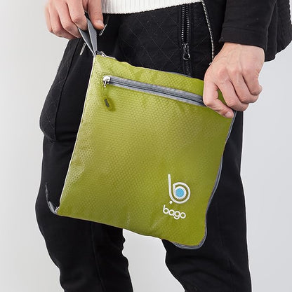 Bago Large Foldable Duffel Bags for Traveling Women & Men - 100L Packable Duffle Bag for Travel with Shoe Compartment - Water Repellant, Heavy Duty, Lightweight Folding & Collapsible (Green)