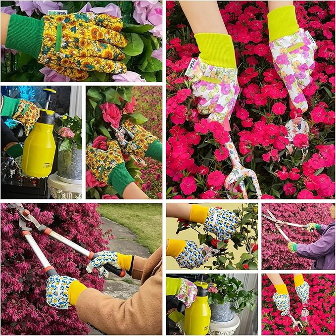 Thorn Proof&Puncture Resistant Gardening Gloves with Grip,Garden Gloves for Women, Leather Work Gloves,Gifts