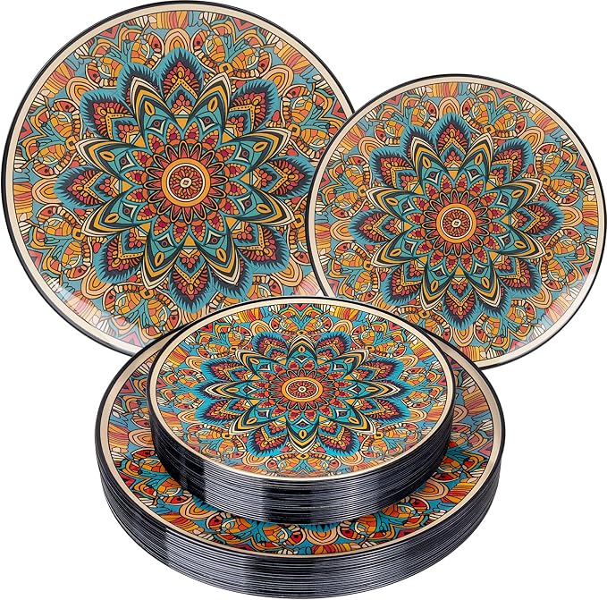 60PCS Bohemian Plastic Plates