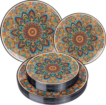 60PCS Bohemian Plastic Plates