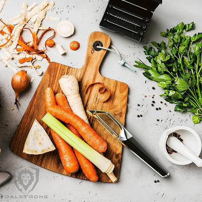 DALSTRONG Razor VX - I Straight Peeler - High Carbon Stainless Steel - Non Slip G10 Handle - Fine, Serrated & Julienne Blades Set - Premium Vegetable, Fruit, Potato Peeler for Kitchen