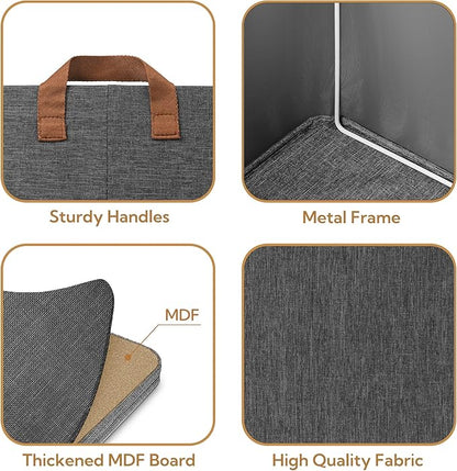 GRANNY SAYS Storage Baskets for Shelves, Closet Organizer Bins, Clothes Storage Bins with Metal Frame, Extra Large Baskets for Organizing and Storage, Collapsible, Dark Gray, 2-Pack