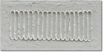 NANKAI Art 24x48 Inchs White Minimalist Art Oil Painting Hand Painted Thick Texture Abstract Painting Home Wall Decorative Art
