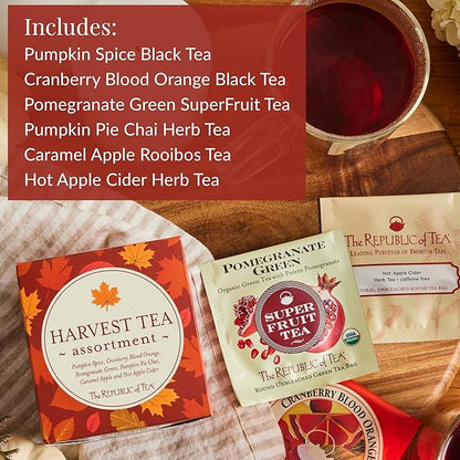 The Republic of Tea: Fall Harvest Tea Assortment Cube, 24 Tea Bags