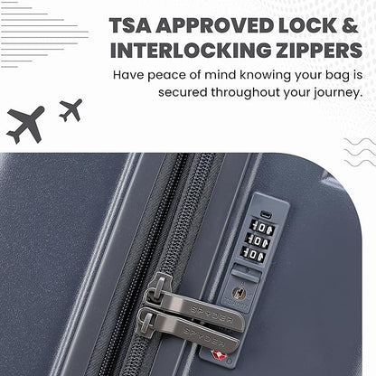 Spyder Carve 25 Inch Medium Expandable Hardside Upright Suitcase, with 360° Spinner Wheels, TSA Approved Lock, Gray