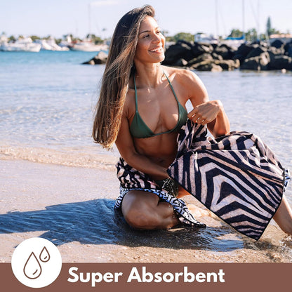 ECCOSOPHY Microfiber Beach Towel - Sand Free Towels are Quick Dry, Light Weight, Super Absorbent - Perfect Pool, Travel, Cruise, Camping Essentials - Oversized Extra Large for Adults 71x35 in