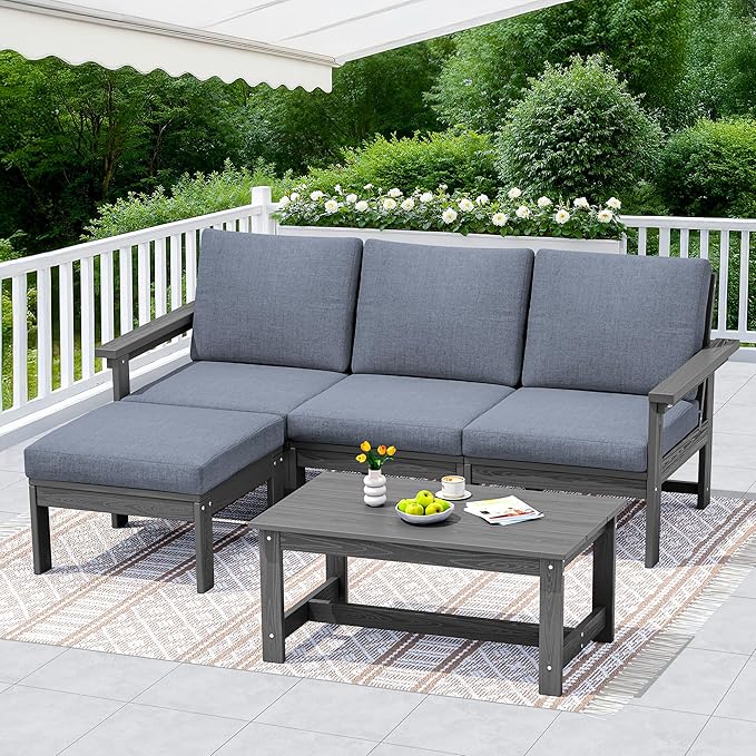 SERWALL Outdoor Sectional Sofa Set, 5-piece Outdoor Modula Couch Set
