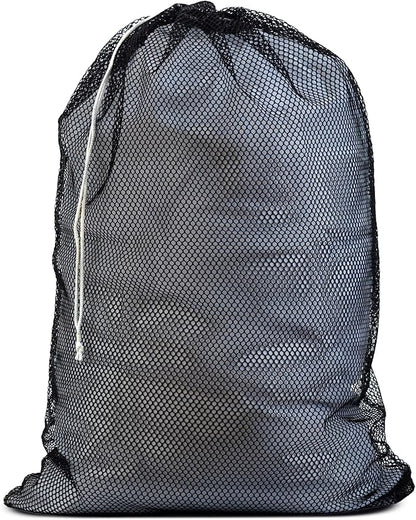 Handy Laundry Mesh XL Laundry Bag - Durable, Machine Washable with Secure Drawstring Closure - Perfect for College Dorms, Laundromats, Apartments (Black, Large 24" x 36")
