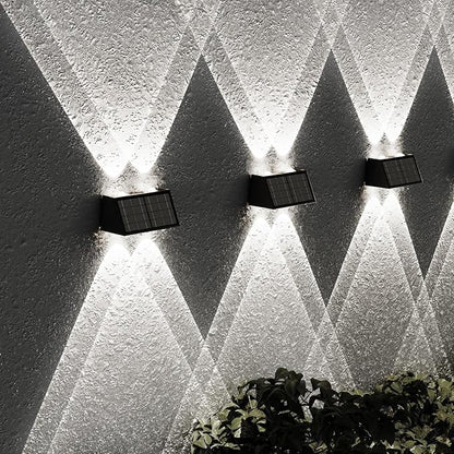 8-Pack Solar Fence Lights, Up & Down Lighting, 50LM/25LM 4 Modes, IP65