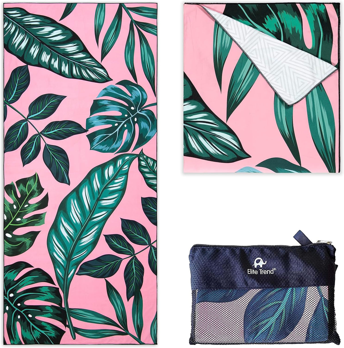 Quick Dry Towel Extra Large 78x35 Inch - Microfiber Beach Towel - Perfect for Beach, Travel, Swimming, Pool, Yoga, Hiking, Camping - Lightweight, Fast Drying, Compact for Adults (La Fashion)