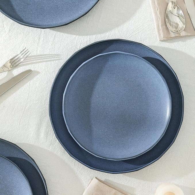 Stone Lain Rio 4-Piece Dinner Plate Set Stoneware, Blue