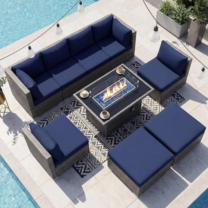 NICESOUL 9 Piece Oversized Outdoor Patio Furniture Set, 29.3'' High Back Comfy