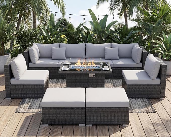 NICESOUL 29.3'' High Back Outdoor Patio Conversation Set