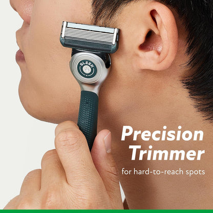 DORCO SLEEK Six Blade Razor System with Multi-Flex Technology, Precision Shaving Razor Handle, Includes 2 Cartridges
