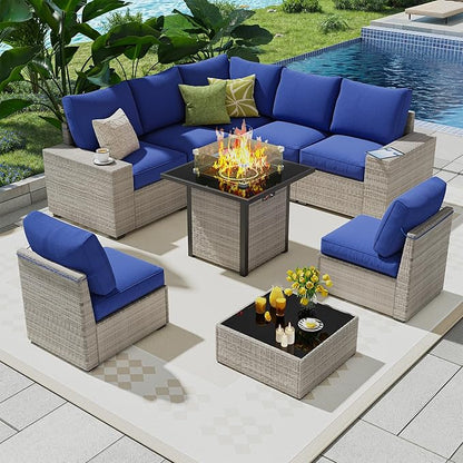 9 Piece Outdoor Patio Furniture Set