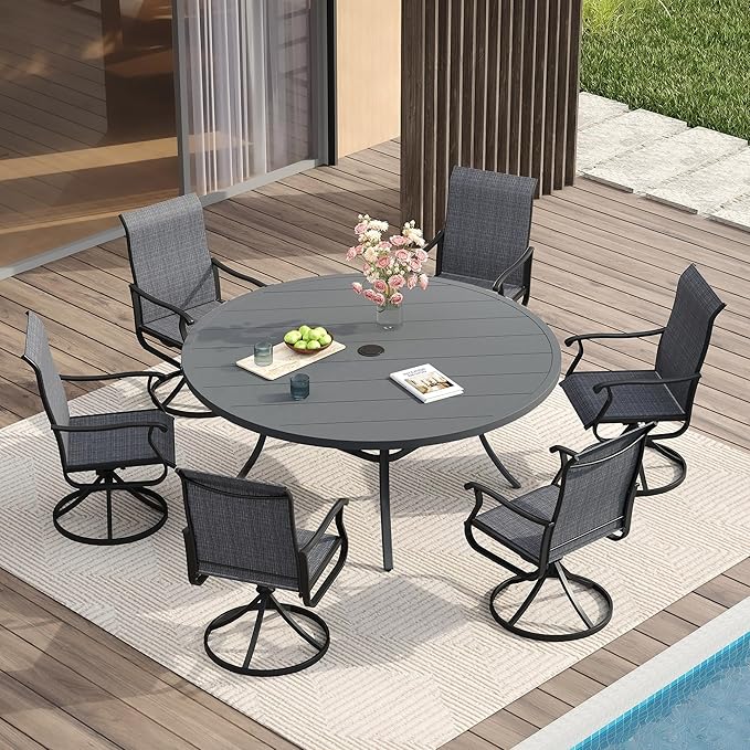 VICLLAX 53" Outdoor Round Patio Table