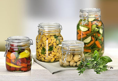 Bormioli Rocco Fido Clear Glass 5 Piece Canning Jar Set