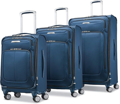 Samsonite Solyte DLX Softside Expandable Luggage with Spinner Wheels, Mediterranean Blue, 3-Piece Set (20/25/29)