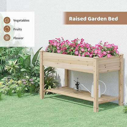 FILWH Raised Garden Bed with Legs Elevated Wooden Planter Box Stand Large