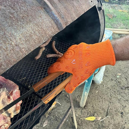 Grill Armor Oven Gloves 932°F Extreme Heat & Cut Resistant Oven Mitts with Fingers for BBQ, Cooking, Grilling, Baking – Accessory for Smoker, Cast Iron, Fire Pit, Camping, Fireplace, Griddle & More