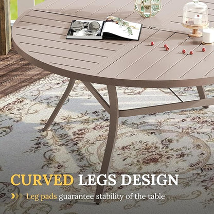VICLLAX Round Patio Table with Adjustable Umbrella Hole