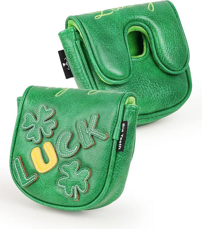 Golf Headcovers Golf Club Head Covers Four Leaf Clover Good Luck Charm - Clover Style Premium Leather Driver Fairway(FW) Wood Hybrid(UT) with Number Tags
