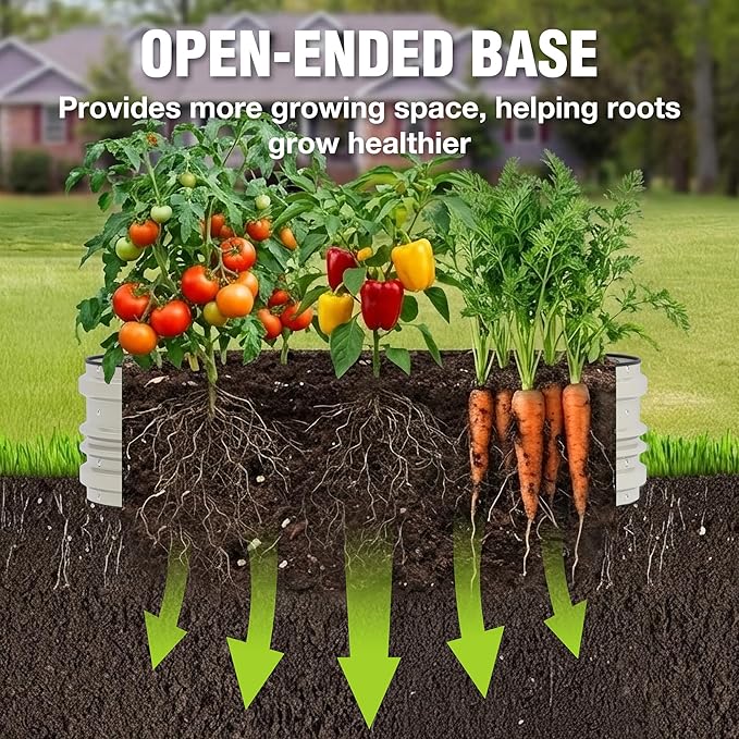 WORKPRO 2PK 4x2x1ft Outdoor Galvanized Raised Garden Bed Kit, Rust & Corrosion
