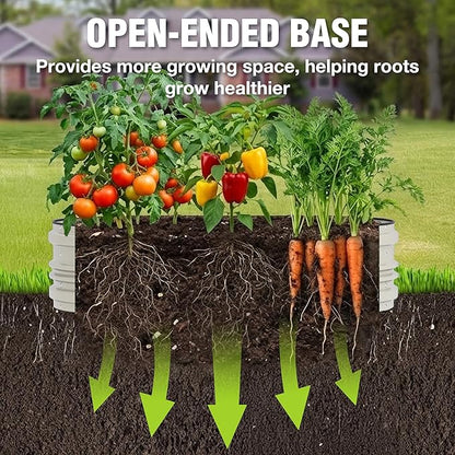 WORKPRO 2PK 4x2x1ft Outdoor Galvanized Raised Garden Bed Kit, Rust & Corrosion