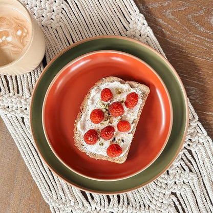 Mora Ceramic Artisan Matte Plates Set, 7.8 in