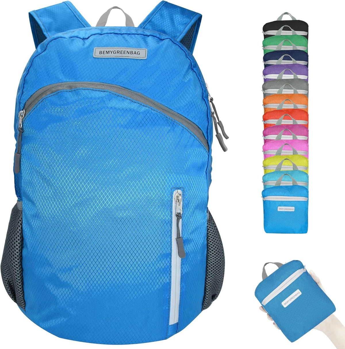 35L Foldable Waterproof Backpack For Outdoor Sports Travel Inside Wet Clothes Compartment Packable For Multiple