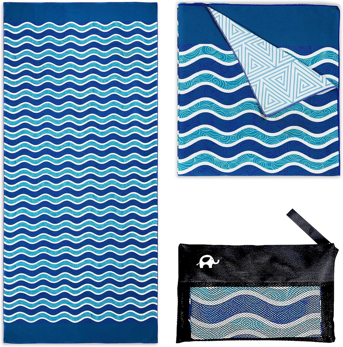 Elite Trend Microfiber Beach Towel for Adults with Bag - Extra Large 78x35 inch Lightweight Sand Free Quick Dry Towel for Travel, Swimming, Yoga, Camping