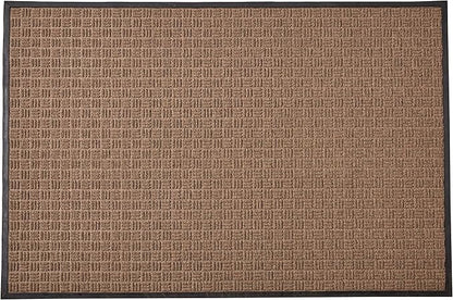 Kempf Water Retainer Entrance Mat, Indoor Outdoor Rubber Rug, Moisture Trapping, Absorbent Mat (4' X 6', Brown)